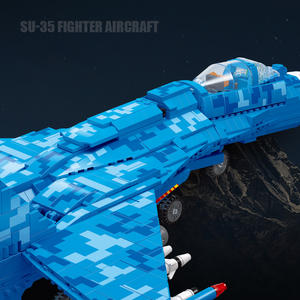 Jie Star JJ61050 modello creativo serie <span class=keywords><strong>militare</strong></span> SU-35 caccia blocchi di costruzione di aerei artigianali assemblati mattoni giocattoli - Product Image 5