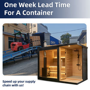 ساونا خارجية بالبخار الرطب مع دش وغرفة تغيير ملابس تتسع لـ 8 أشخاص مصنوعة من خشب الأرز الأحمر - Product Image 3