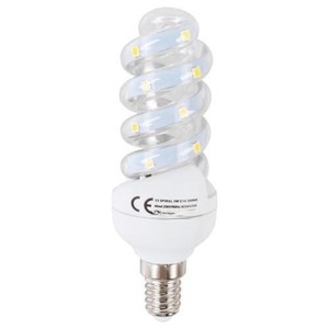 Lampadina LED a spirale E14 4.9W, luce calda, a risparmio energetico; ideale per l'illuminazione domestica e ambientale. - Product Image 1