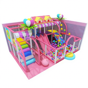ชุดของเล่นนุ่มนิ่มสำหรับเด็กธีมสีหวาน Naughty Castle สนามเด็กเล่นในร่มพร้อมสไลเดอร์และบ่อบอล ความจุสูง - Product Image 1