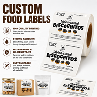Étiquettes personnalisées pour emballages alimentaires de biscuits, autocollants en rouleau blancs en BOPP, résistants à l'eau et à l'huile, auto-adhésifs pour bocaux, boîtes et sachets