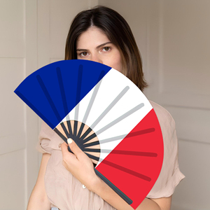 Abanicos Plegables de Bambú con la Bandera de Francia al por Mayor, Abanico de Mano para Carnaval, Boda, Festival, Fiesta, Agencia de Viajes - Product Image 5