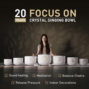 SUCCESS Cuenco de Cristal Esmerilado con Símbolos Alquímicos, Juego de <span class=keywords><strong>Cuencos</strong></span> de Cristal de Cuarzo para Meditación - Product Image 2
