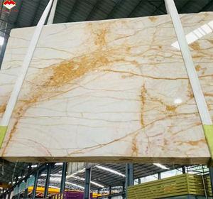 Brothers Stone Modern Gepolijste Witte Marmeren Wandpanelen, Vloer, Rand, Trappen en Tafelontwerpen met Gouden Aders en Spin-Gold Textuur - Product Image 6