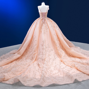 Jancember 222181 Belles robes de soirée bouffantes rose à bretelles spaghetti - Product Image 5