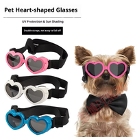 Lunettes personnalisées pour chiens et chats, lunettes de soleil pliables coupe-vent pour animaux de compagnie pour la protection des yeux, lunettes tendance en forme de cœur