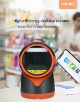 Escáner de Códigos QR Omnidireccional de Manos Libres para Supermercados, Escáner de Códigos de Barras de Sobremesa 2D, Lector de Códigos de Barras de Escritorio para Sistema POS