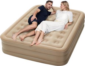 Double /<b>Single</b> <b>Foldable</b> Portable Foam Air <b>Bed</b> Mattress Convertible Inflatable <b>Bed</b> with Built-in Pump for Outdoor Camping Home - Product Image 1