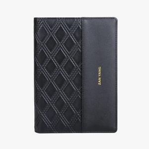 Libreta de Negocios Personalizable de Lujo con Tapa Dura de Cuero, Diseño Simple con Patrón de Diamantes, Hojas Sueltas - Product Image 6