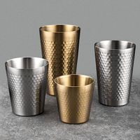 Gobelet à double paroi en acier inoxydable 304, texture hexagonale en nid d'abeille, pour eau, café, bière, pour restaurant, utilisation en extérieur