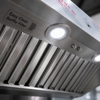 Penghisap Asap Dapur Komersial dengan Filter Baffle Stainless Steel untuk Layanan Makanan
