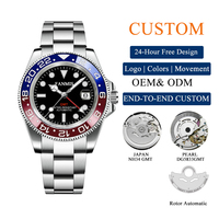 Montre-bracelet mécanique automatique pour homme, étanche, de luxe, avec logo personnalisé, en acier inoxydable, fabricant de montres OEM