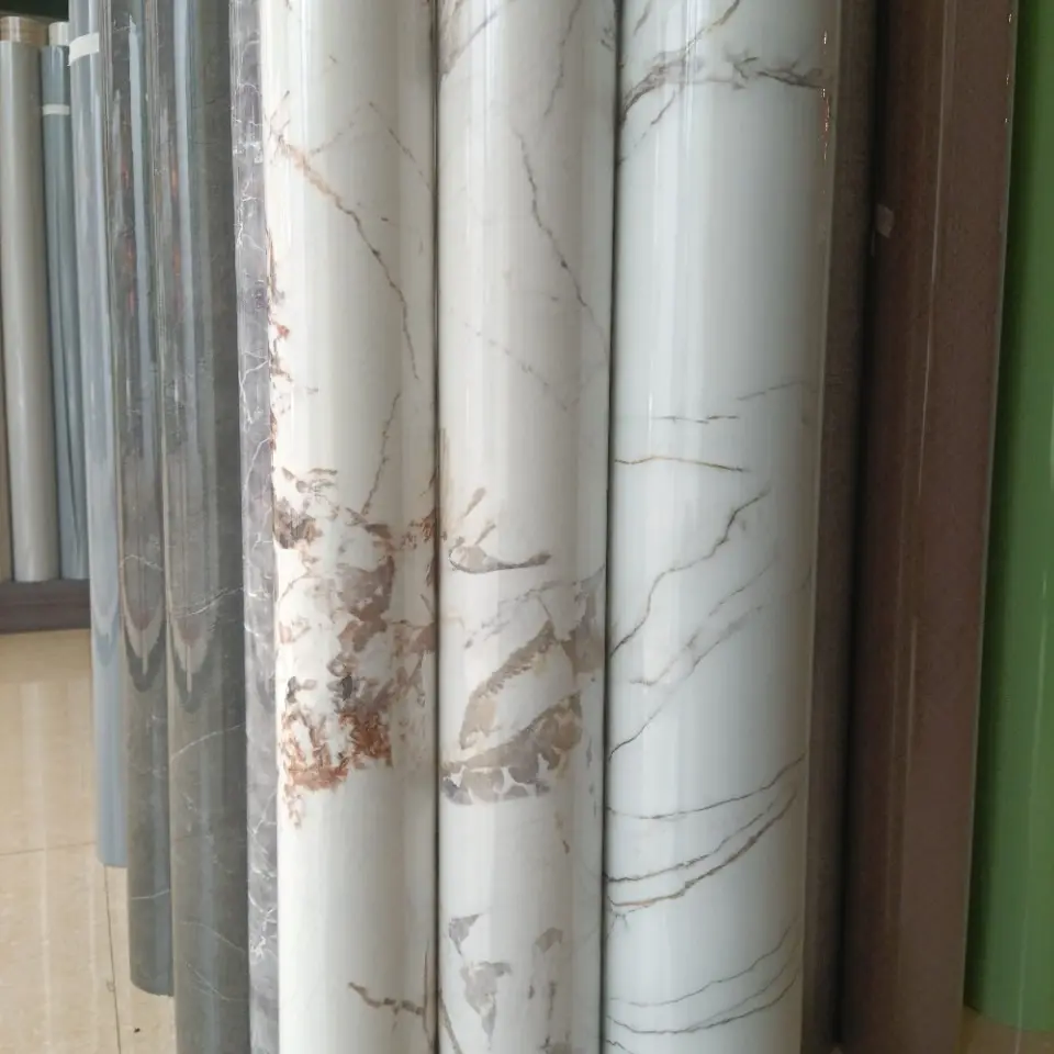 2023 PVC NEW Stone Design High Glossy Series Marble Grain PVC Decorative Film For Cabinet Door Wrap Vacuum Film