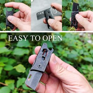 Mini couteau de poche multifonctionnel EDC à lame en pierre lavée, couteaux tactiques, couteau pliant personnalisable OEM pour le camping - Product Image 4