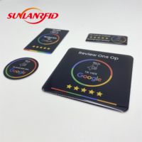 SUNLAN Logo personnalisé imprimé 100MM 25MM NFC Tag étanche époxy Google Review Mini NFC médias sociaux téléphone étiquette RFID Communication