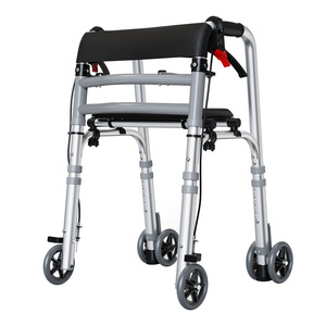 Fushide <b>Walker</b> With Wheels Seat Brake Foldable Aluminum Alloy Walking Aid For <b>Elderly</b> And Pregnant Women YC821 - Product Image 2