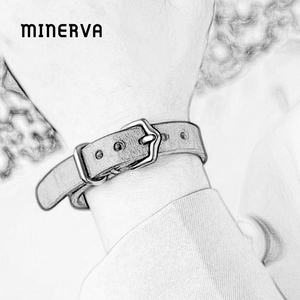 Minerva personalizza il Designer Pet e il proprietario in pelle di fascia alta semplice Vintage elegante braccialetto pendente in metallo con collare per <span class=keywords><strong>cani</strong></span> - Product Image 3