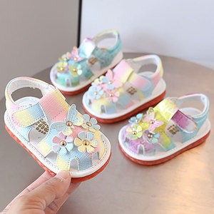 Sandalias de Bebé con Suela Suave y Flores para Recién Nacidas, Zapatos de Princesa para Niñas, Sandalias de Verano con Suela Suave para Bebés - Product Image 1