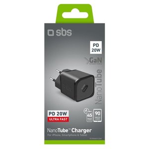 Cargador USB Tipo-C NANOTUBE 20W con Power Delivery, Negro TETRGAN1C20K - Product Image 2