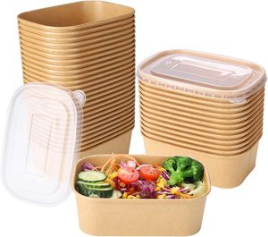 Recipientes de Papel Ecológicos para Microondas, Aptos para Alimentos Calientes/Fríos, para Comida para Llevar, Ensaladas, Suministrados por Fábrica - Product Image 1