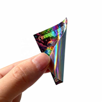 Autocollants personnalisés en vinyle découpé avec logo holographique, impression couleur intégrale, résistants à l'eau