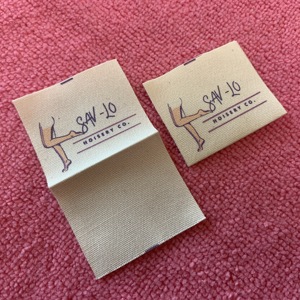 High Quality Center Fold 100% Natural Cotton Label,free <strong>Design</strong> <strong>Loop</strong> Fold Organic Cotton Tags for Kids Clothing - Product Image 1
