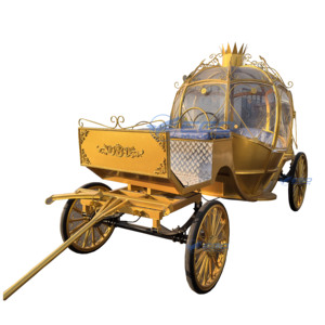 Calèche royale électrique à quatre roues dorée pour visites touristiques, calèche royale électrique sans chevaux, chariot de visite électrique - Product Image 6