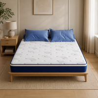 Matelas compressible enroulable avec bordure bleue et ressorts hybrides