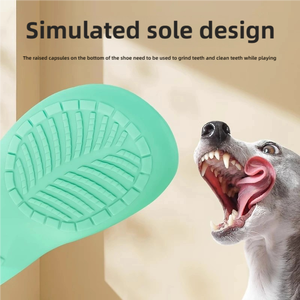 Nuovo arrivo scarpe interattive giocattolo da masticare materiale di sicurezza per mordere il cane pantofole giocattoli divertenti giocattolo cigolante per la pulizia dei denti del cucciolo - Product Image 4