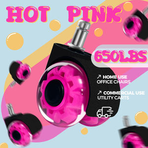 Rosa doce 2 polegadas giratória móveis escritório cadeira roda 50kg rolamento pesados rodízios Material silencioso PU com poliuretano - Product Image 3