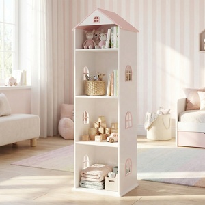 <span class=keywords><strong>Libreria</strong></span> ad Angolo Lunga e Sottile in Legno per Bambini, Armadio Portaoggetti per Bambole, Scaffale per Libri per Bambini - Product Image 2