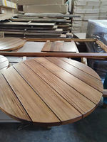 Table pliante en teck extra durable et empilable Lifepursue, mobilier d'extérieur rustique