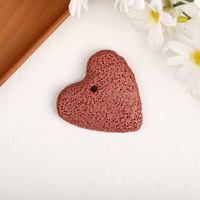 Pendentif en forme de cœur en pierre de lave volcanique naturelle colorée pour la fabrication de bijoux, colliers et boucles d'oreilles DIY