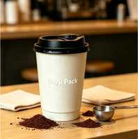 Gobelet à café compostable à double paroi, écologique, imperméable, de qualité alimentaire, pour les boissons à emporter des cafés, logo personnalisé