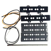 Vente en gros Alnico V aimant un ensemble de pièces de ramassage électrique Jaz Bass avec couvercle noir
