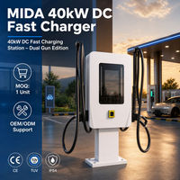 Nouvelle station de recharge rapide DC MIDA 80 kW à double pistolet, montée au sol, pour véhicules électriques, IP54 CE TUV, pour stationnement extérieur