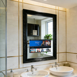<span class=keywords><strong>Miroir</strong></span> de salle de bain intelligent rectangulaire moderne éclairé avec écran tactile et téléviseur pour utilisation en salle de sport - Product Image 1