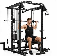 Machine Smith Moderne Doublewin - Équipement de Gym Universel en Acier Carbone Multi-résistance pour Exercices Bras, Dos, Poitrine et Jambes Unisexe