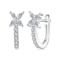 Nouveauté 925 argent Sterling étoile coeur géométrique cercle boucles d'oreilles Fine Zircon bijoux pour anniversaires fêtes cadeaux