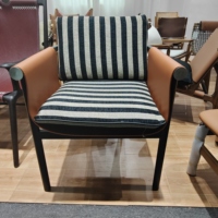 Chaise en cuir de selle en bois massif nordique, bois de frêne blanc, chaise de salle à manger simple et moderne pour balcon
