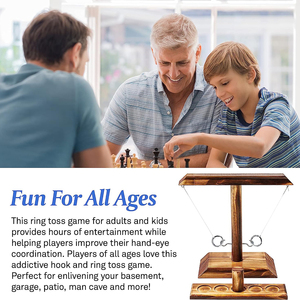 Intéressant jeu de lancer d'anneau en bois pour les amis de la famille Festive Home Christmas Board Table Artistic Painted Interactive Party Box - Product Image 4