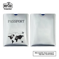 Nueva cubierta de pasaporte de aleación de aluminio antimagnética con bloqueo RFID, soporte para pasaporte con estilo de mapa impreso dorado, plateado y negro