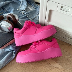 2025 Sneakers con lacci in Sole spessa primavera estate arancione per donne scarpe Casual con plateau in stile College - Product Image 2