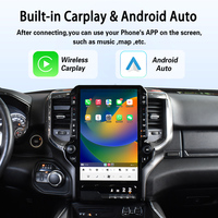 Autoradio Android 14,4 pouces compatible avec Dodge Ram 2013-2018, navigation GPS, Carplay, lecteur multimédia, écran tactile, unité principale