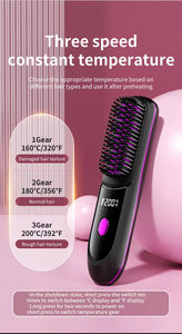 Cepillo Alisador Portátil para Viaje con Iones Negativos, Calentamiento Rápido, Peine Alisador Eléctrico Inalámbrico - Product Image 2