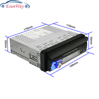 AUTO OPEN Android14 Autoradio Rétractable GPS Wifi Autoradio 1 Din 7 ''Écran Tactile Voiture Multimédia MP5 Lecteur