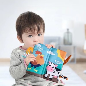 Juguetes de aprendizaje temprano: Sonajeros táctiles, libros de tela suave con cola de animal 3D y efecto crinkle para bebés. - Product Image 3