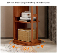 Miroir complet rotatif à 360 degrés avec armoire de rangement pour bijoux Organisateur d'armoire à bijoux autoportant Étagère de maquillage pliable