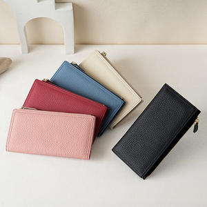 <span class=keywords><strong>Cartera</strong></span> de moda para mujer de PU con cremallera, tarjetero de gran capacidad y bolso de mano corto con cierre abierto - Product Image 2
