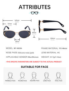 Partagas all'ingrosso moda alla moda Designer Custom Logo telaio in metallo UV400 tonalità di protezione occhiali da sole occhiali da sole per le donne - Product Image 6